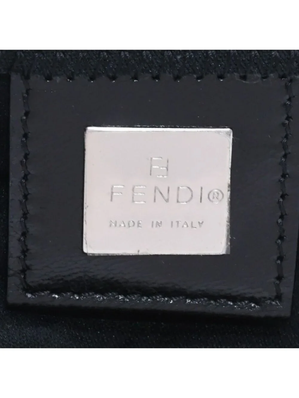 Fendi Handbag Mini Croissant Mini Mamma Pouch Case Cotton Jersey Leather Black